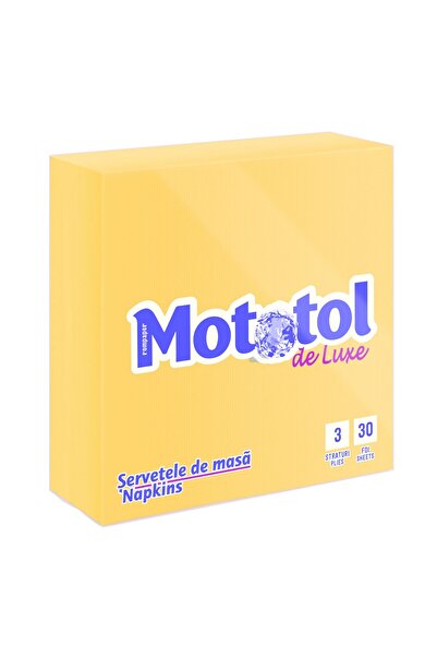 OEM Servetele de masa Mototol Deluxe, galben, 3 straturi, 33 x 33 cm, 30 buc ...