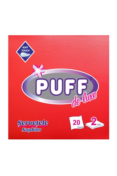 OEM Puff De Luxe table napkins, red, 2 layers, 38 x 38 cm, 20 pcs / pack