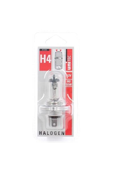 OEM Unitec H4 halogen headlight bulb, P43T socket, 60/55 W, 12 V