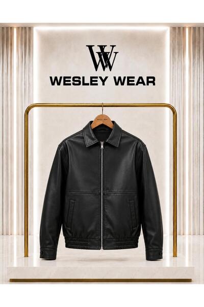 wesley wear YARI OVERSİZE ERKEK DERİ CEKET