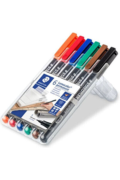 Staedtler Έγχρωμοι Μόνιμοι Μαρκαδόροι S Lumocolor 6 τεμάχια