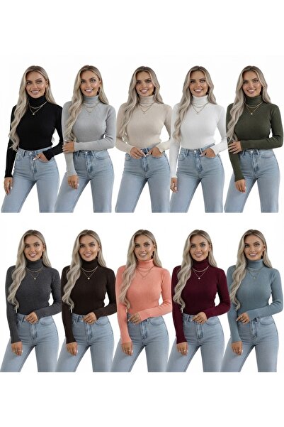 zs zaos fashion 10-Piece Advantageous Set of Women's Long-Sleeved Turtleneck ...