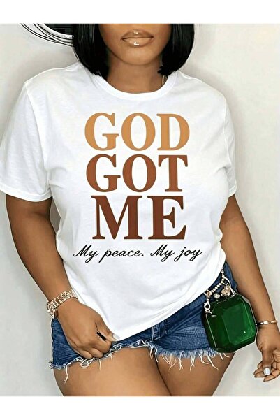 21JNRY GOD GOT ME Religious Belief Print T-Shirt, American Retro Casual Short...