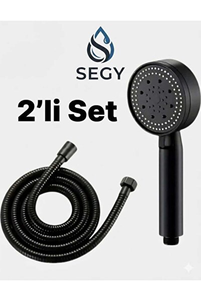 segyhome 5 Fonksiyonlu Yüksek Basınçlı Duş Başlığı Seti Yuvarlak ABS Plastik ...