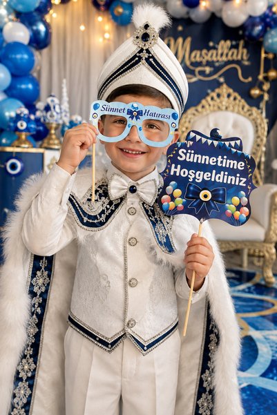 Huzur Party Store Circumcision Celebration Speech Balloon 10 Pieces 30 cm Photo Shooting Accessory Mevlid Party Decoration Posing Stick Set