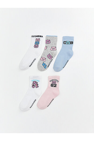 LC Waikiki Rmz Gi̇yi̇m Farkiyla Care Bears Girls' Socks 5-Pack