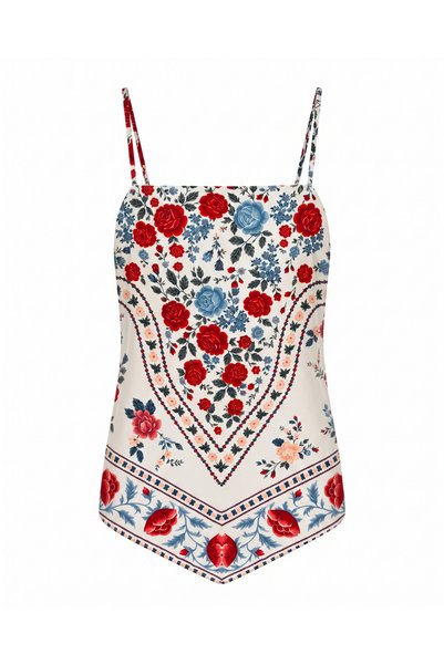 Bade Butik إكرو بلوزة معلقة منقوشة بالأزهار