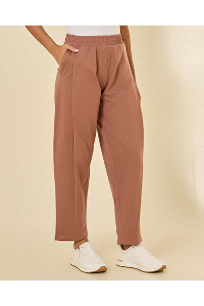 REDTAG Women Brown Front Pleat Detail Active Pants