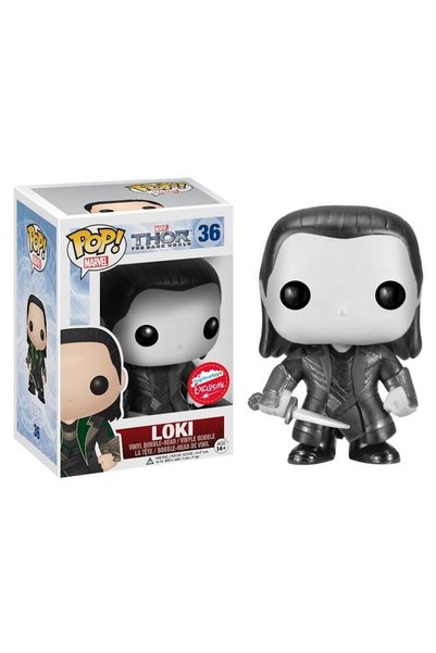 Funko Pop! Marvel Loki Without Helmet #36 Black & White Fugitive Exclusive Th...