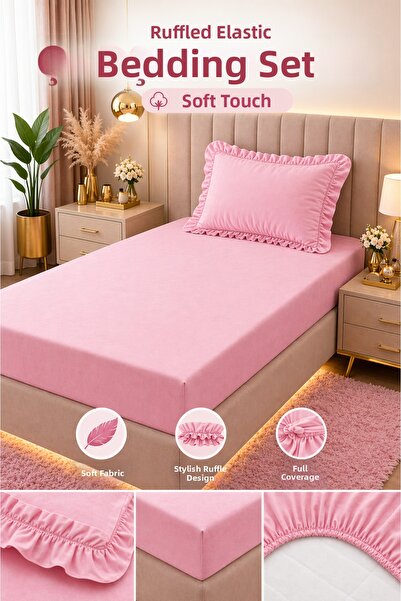 Madame Home Σετ Ελαστικών Σεντονιών Premium Μονόμεγεθος με Βολάν, Βάθος Γωνία...