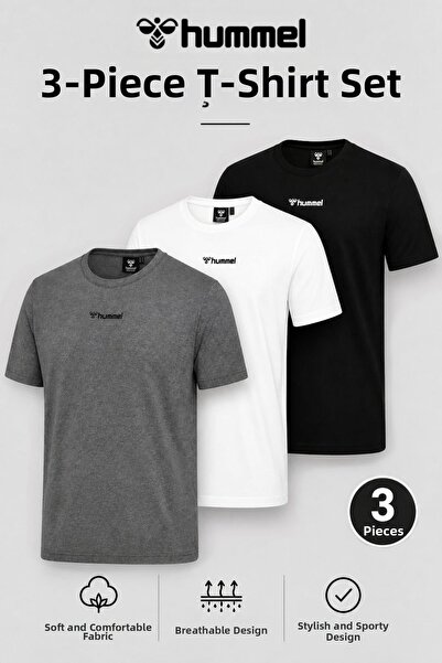 hummel Mese 912030 Ανδρικό μπλουζάκι βασικής σειράς 3 τεμαχίων για καθημερινή...