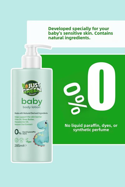 Just Green Organic Baby Natural Oat Extract Body Lotion for Sensitive Skin 285 ml