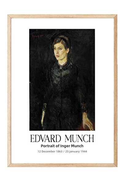 Postifull Edvard Munch - Portretul Inger Munch, Tablou înrămat pe lemn, Seria...