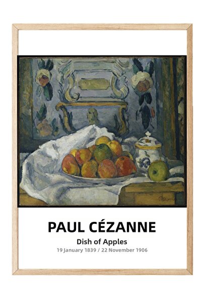 Postifull Paul Cézanne - Farfurie cu mere, Tablou înrămat pe lemn, Seria de a...