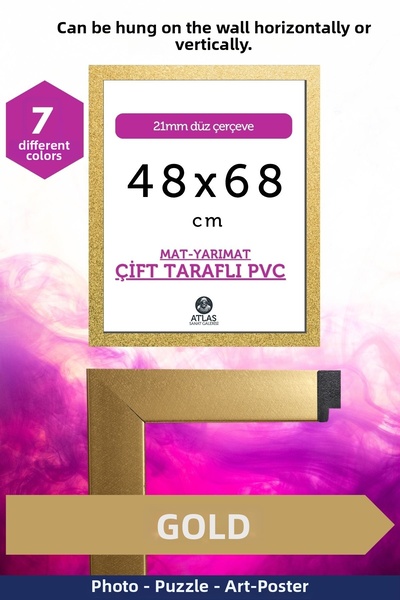 Atlas Sanat Galerisi 21Mm-48X68 cm Matte Pvc Glassless Photo Puzzle Document ...