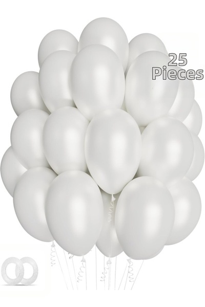 Işıltı Balon Dükkanı 25Pcs Pearl White Balloons Shiny Party Balloon Graduatio...