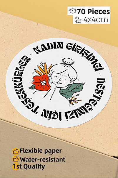 alışveriş kurdu Women Entrepreneur Packaging Packing Shipping Product Label A...