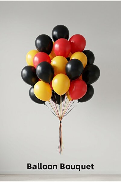 baloss fer Black Red Yellow Balloon Set 20 Pieces Birthday Party Decoration S...