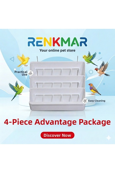 renkmar وعاء طعام بـ 5 أقسام مع شبكة للطيور، مناسب للكناري والببغاء الملكي وا...
