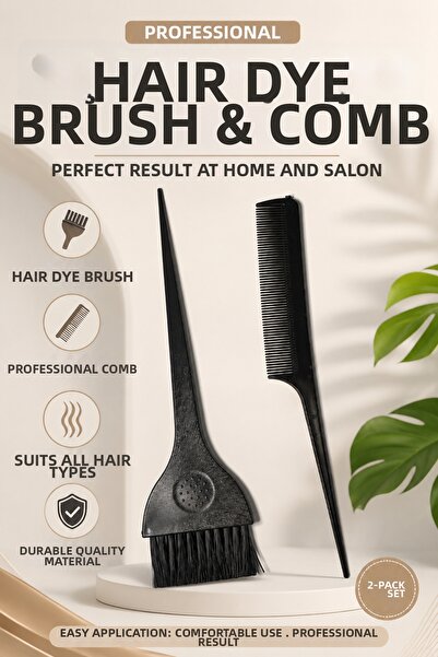 FESTİLO Professional Hair Coloring Brush and Crepe Comb Set of 2 Hairdressing...