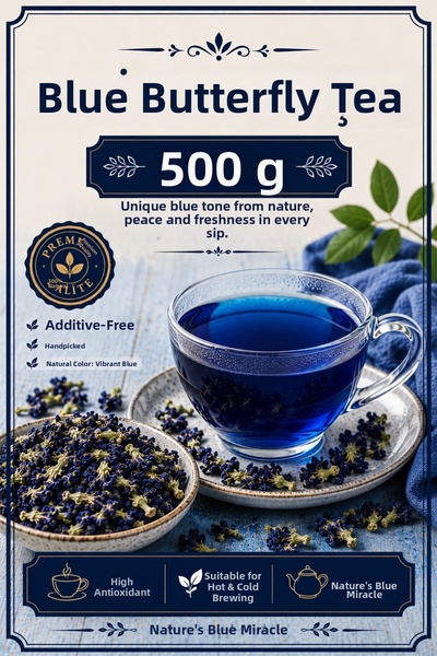 Bayguru Blue Tea 500Gr – Butterfly Pea Flower Tea |   Natural & Additive-Free...