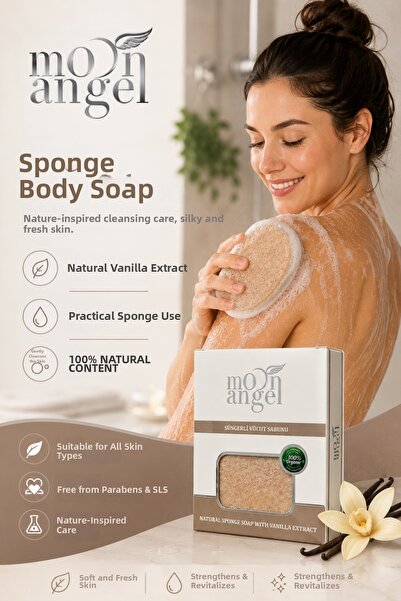 MOON ANGEL Sponge Soap Natural Beauty Vanilla Extract Body Soap