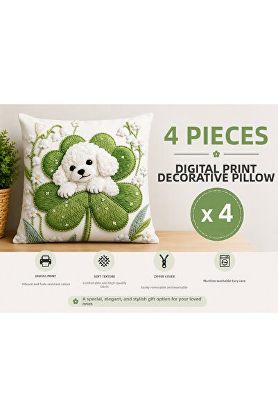 arslan deco Decorative Throw Pillow Cover 4 Pieces Digital Printing Zippered ...