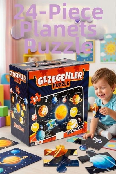 Tıfıl Toys 24 Piece Space Themed 50X70Cm Planets Puzzle Educational and Fun C...