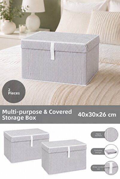 Meleni Home Set de 2 cutii de depozitare multifuncționale cu capac, mini 40 X...