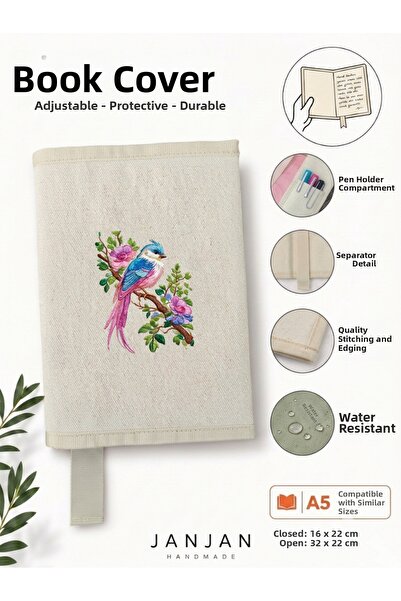 JANJAN Natural Fabric Book Cover,Washable Book Cover,Book Protector,32X22 cm ...