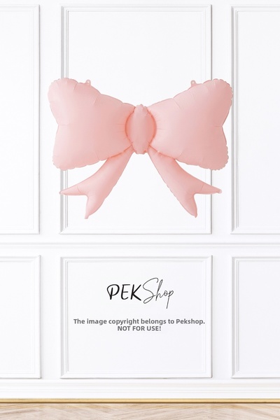 PEKSHOP Pastel Pink Bow Foil Balloon 60X80 Pink Bow Ribbon Foil Balloon