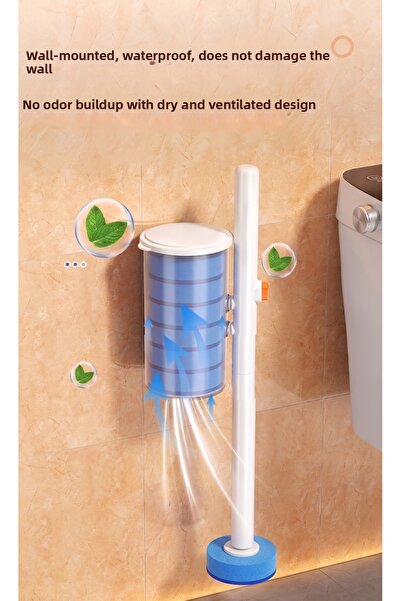 MOVA Magnetic Wall-Mounted Disposable Toilet Brush Set |   360 °   Flexible S...
