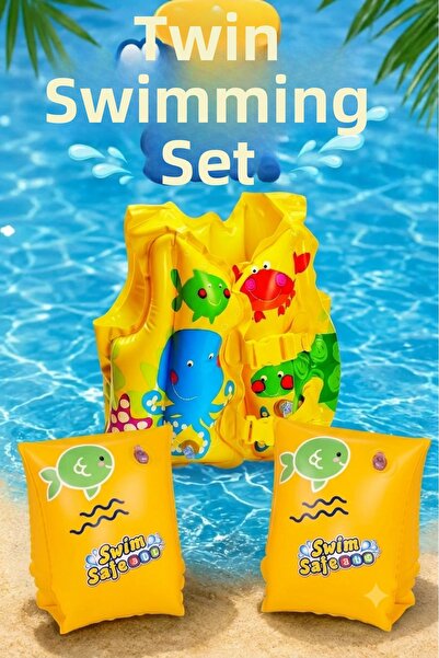 Yeşil Oyuncak 3-6 Years Old Swimming Aid Set Life Jacket + Swimming Armbands ...