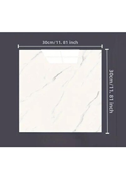 İnfeta 6 Pieces 30X30 White Marble Patterned Wall Covering Panel Adhesive Bathroom Kitchen Wall Flooring Sticker