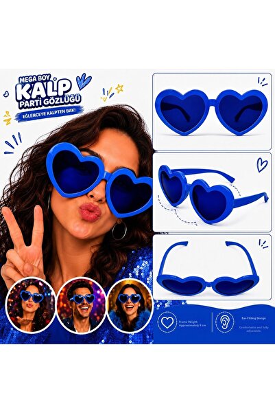 Skygo Mega Size Blue Heart Party Glasses