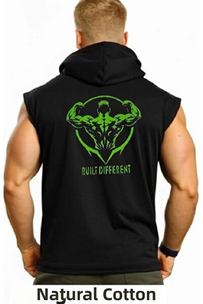 MUTLUGYM Fitness Sleeveless Hooded Sports Tank Top (B.U.İ.L.T)