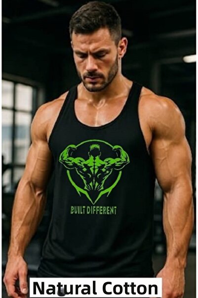 MUTLUGYM Tricou sportiv pentru bărbați, din țesătură de bumbac, pentru fitnes...