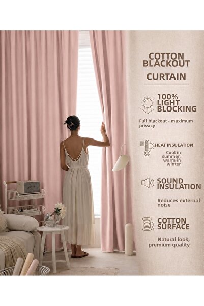 Brillant Linen Textured Light Blocking Blackout Blackout Curtain, No Pleats, ...
