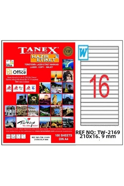Tanex ملصق Tw-2169 A4 100 ورقة 210X16.9