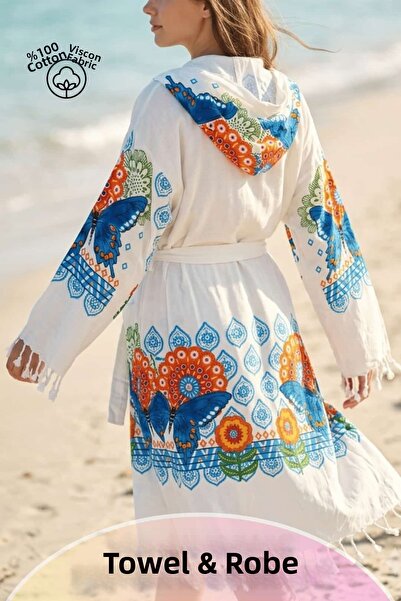 Dantelux Viscose Patterned Peshtemal & Bathrobe (100% Cotton - a Quality)