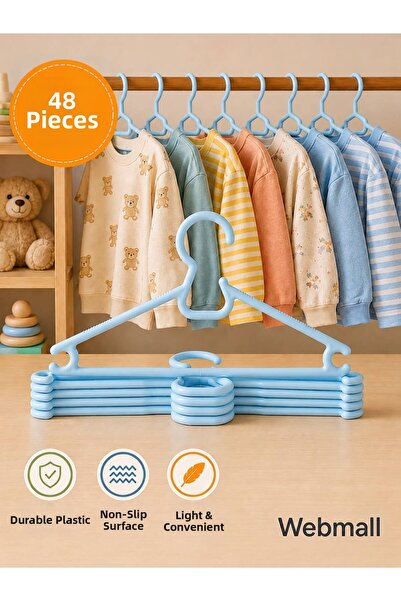 Webmall 48 Pieces of Children's Hangers Baby Clothes Hangers Lily Hangers
