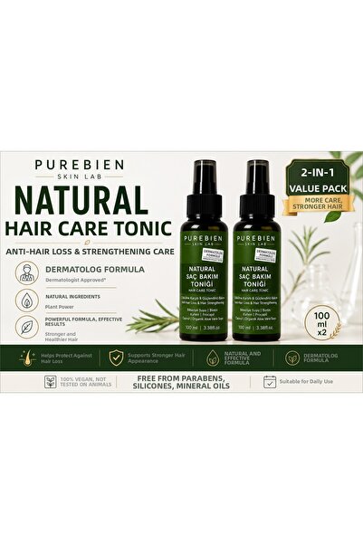 purebien skin lab عبوة من قطعتين من تونيك العناية بالشعر الطبيعي المضاد للتسا...