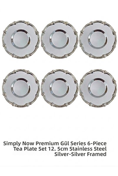 Simply Now Set de 6 farfurii de ceai Premium Rose Series - 12,5 cm din oțel i...