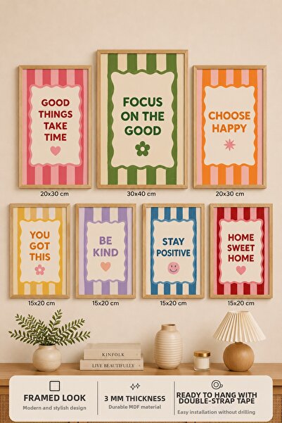 UNT 7-Piece Frame-Looking Modern Painting Set |   Retro & Pop Art |   Motivat...