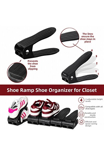 Marsilyan 6 Pieces Black Plastic Shoe Ramp 12X25Cm () Ilkel-Grp9Y84