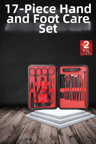 pınaxar 17 Piece Manicure Set with Portable Special Bag for Hand and Foot Car...