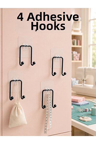 shopwave 4 Pieces Multi-Purpose Adhesive Hangers Home Organizer Wall Hanger Set