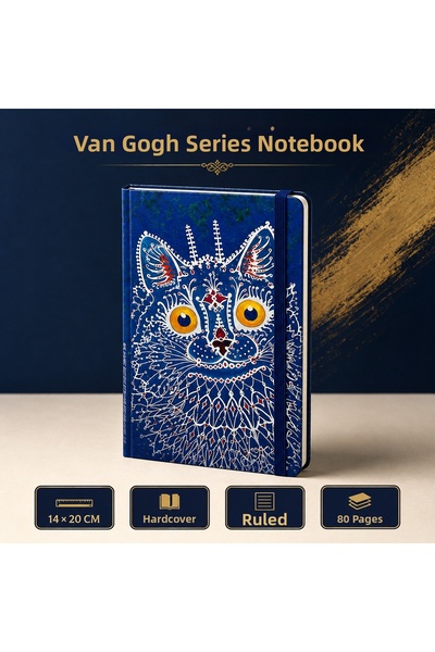 Srctech Van Gogh Series 14X20 cm Hard Cover Lined Notebook – 80 Sheets, Elast...