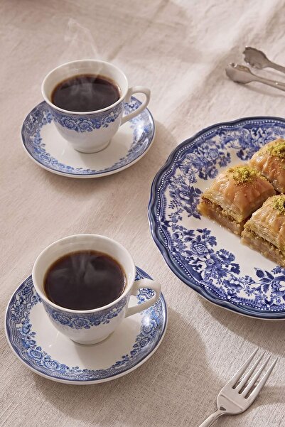 TRENDYOLMİLLA HOME Set of 2 Vintage Patterned Porcelain Coffee Cups Tphss26Kf...
