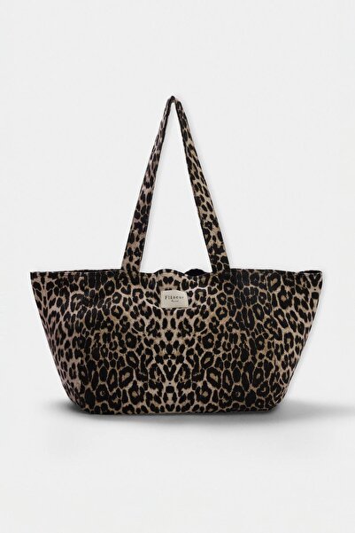 TRENDYOL SHOES Leopard Denim Damen Maxi Umhängetasche TAKSS26OC00108